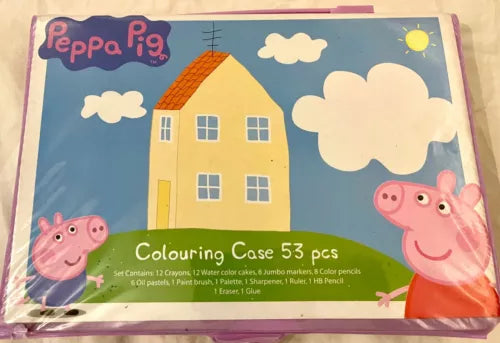 Peppa Pig Colouring case 53 pc Set crayons
