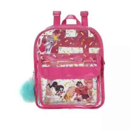 Disney Store Wreck-It Ralph Backpack Pink Transparent pom pom