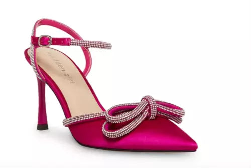 Madden Girl Dreamy Women Heel Pink MAGENTA SATIN Rhinestone