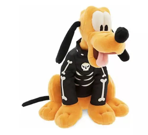 Disney Store Authentic Pluto Halloween Skeleton Medium Soft Plush