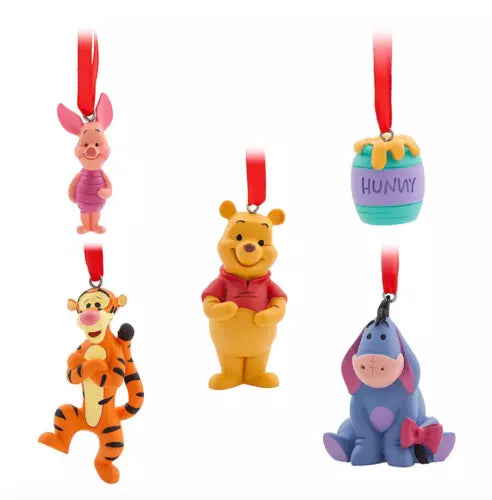 Disney official Winnie the Pooh Sketchbook Mini Ornament Set