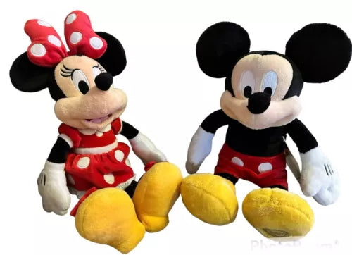 Disney Store Mickey Mouse & Minnie Mouse RED  Soft Plush Doll