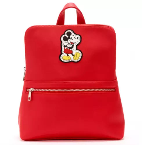 Disney Store Mickey Mouse Red Fashion Faux Leather Backpack Bag Purse