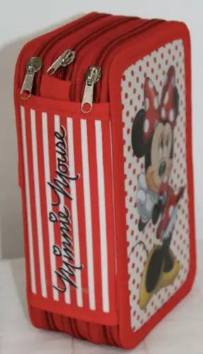 Disney Character Minnie Mouse Polka Triple Zip up Pencil Case