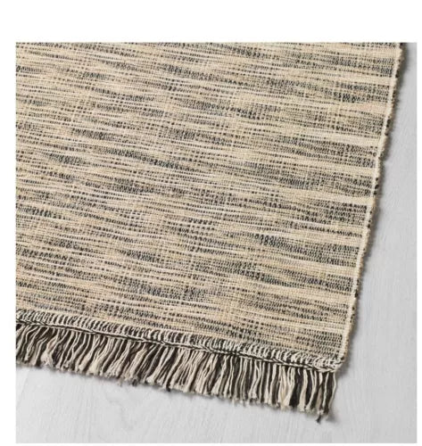 IKEA TAULOV Rug Lint Free Carpet, Cotton,  flat woven, Beige Black White