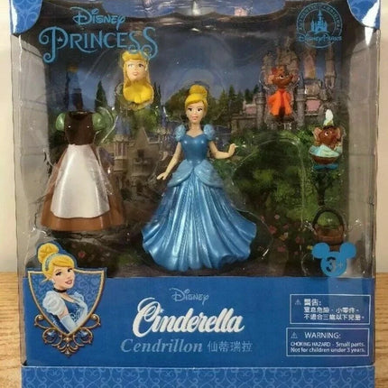 Disney Parks Cinderella Doll Figure Dress Up Set Fashion Magiclip Gus Jaq New