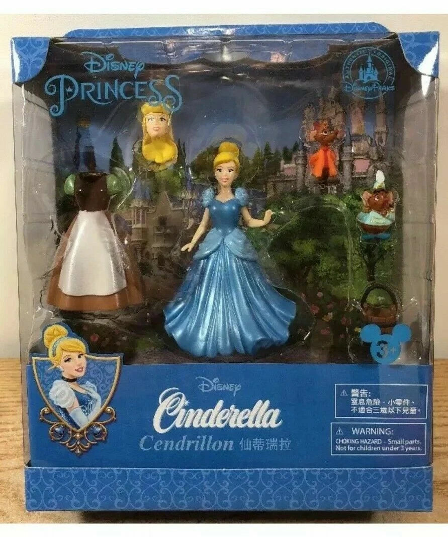 Disney Parks Cinderella Doll Figure Dress Up Set Fashion Magiclip Gus Jaq New