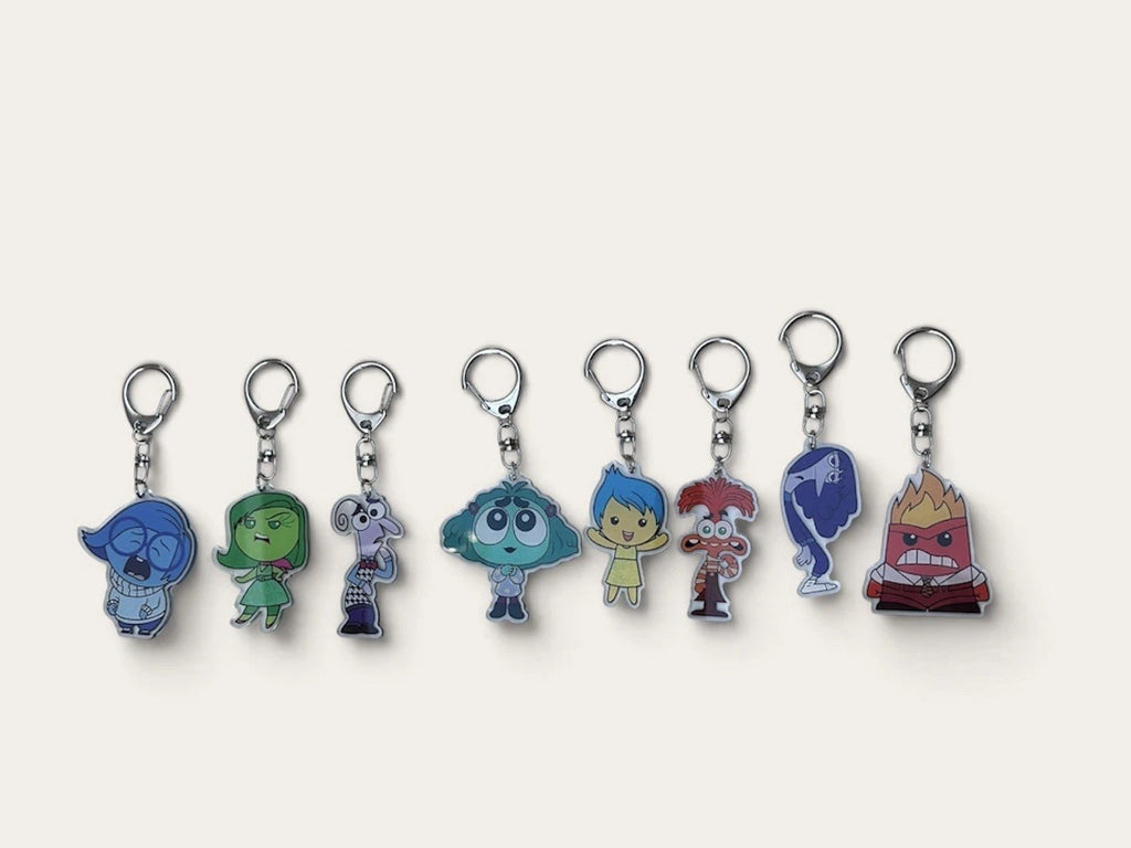 Disney Inside Out Characters Holiday Gift Keychain Bag Charms Set Of 8pcs