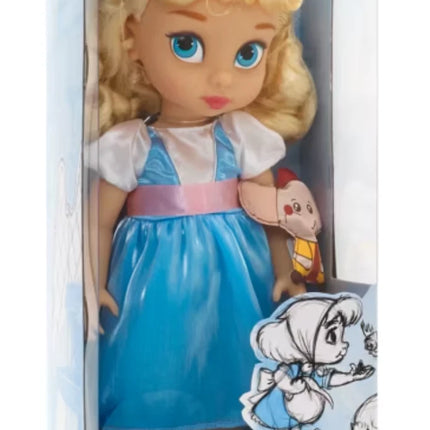 Disney Store Animator Cinderella Toddler 15" Doll & Pet Jaq Mouse toy new in box