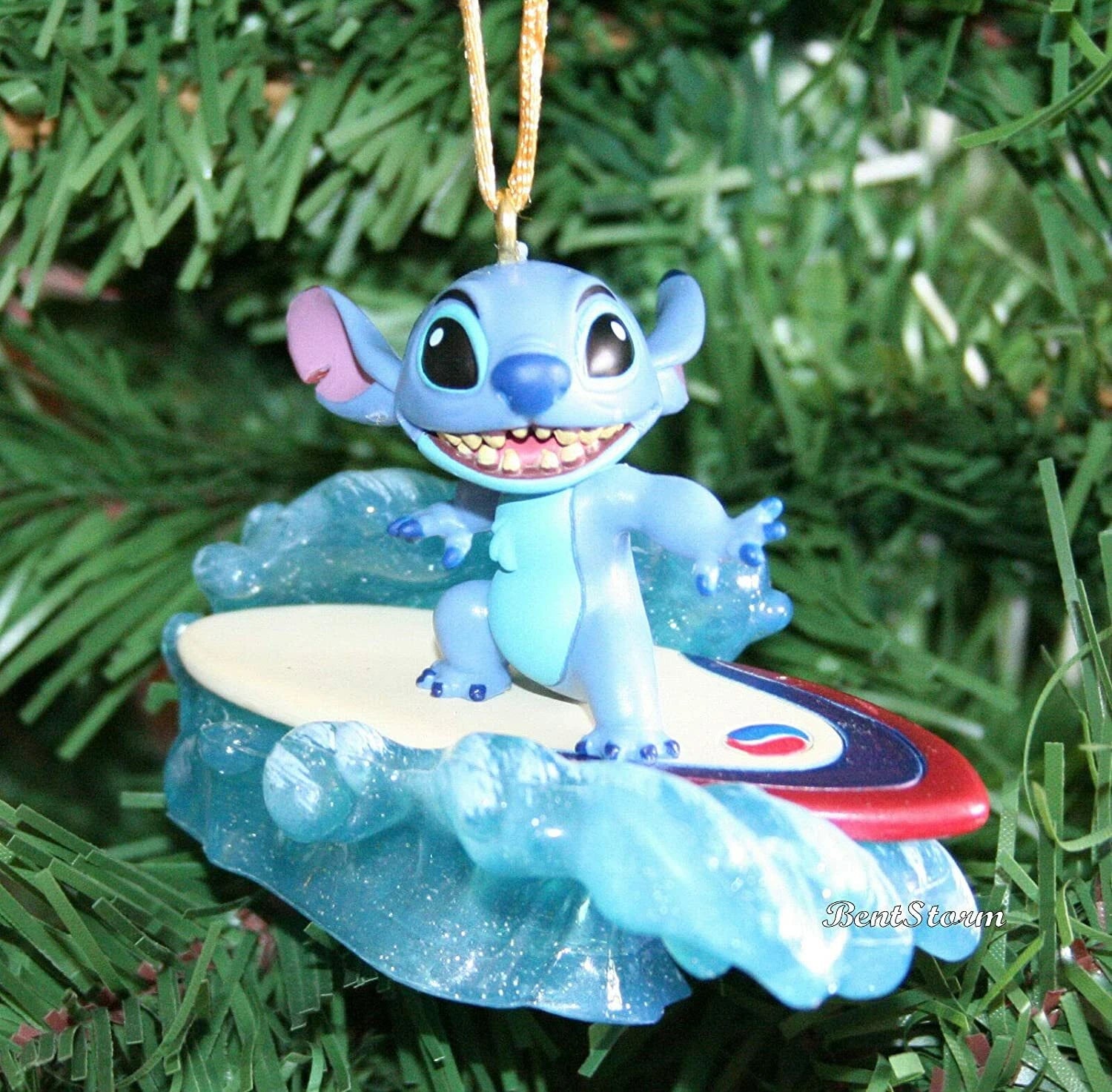 Disney Lilo and Stitch Surfer Stitch Alien Christmas Tree Ornament PVC Holiday