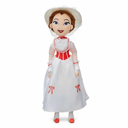 Disney Mary Poppins Iconic White Dress Soft Plush Stuffed Doll Toy 21'' New