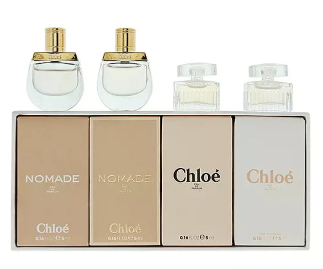 New CHLOE Les Parfum Mini Gift Set 4x 5ml Eau de Toilette Nomade Rose Tangerine