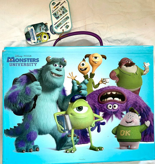 Disney Monster university sulley 58 pc art kit colouring carry case set school