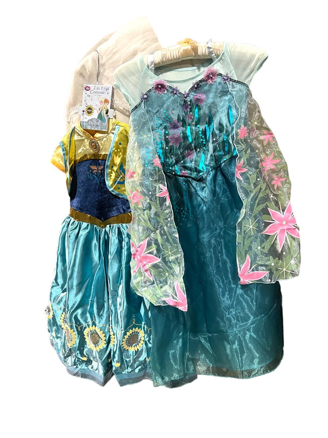 Disney Official 2 in 1 Frozen Forever Fever ELSA ANNA 2 costume Dress Floral NEW