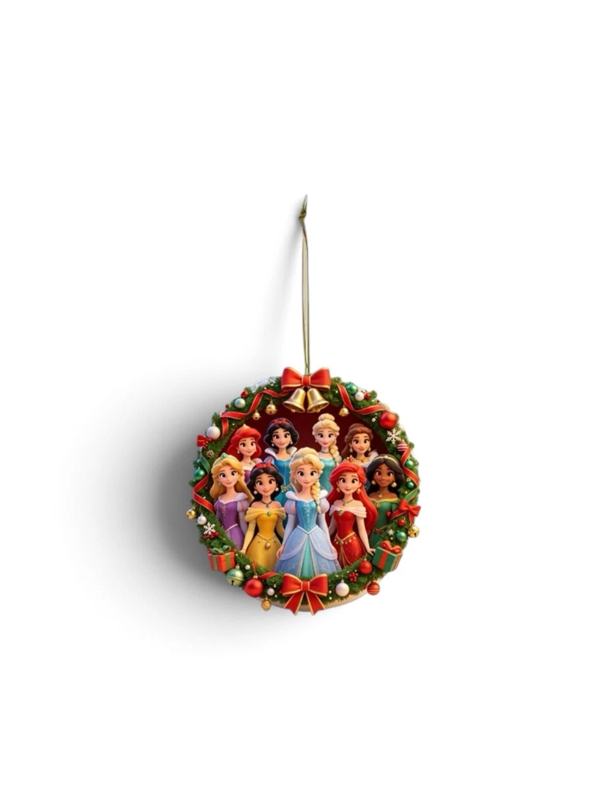 Disney Princess 2D Flat Holiday Gift Collection Ornament 1pc 0.27cm