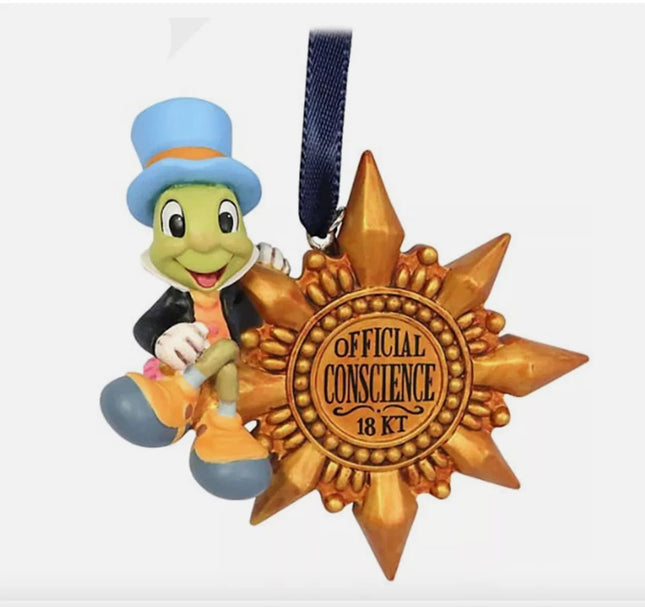 Disney Store Jiminy Cricket Official Conscience Award Christmas Tree Decoration