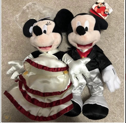 DISNEYLAND MICKEY AND MINNIE MOUSE WEDDING SOFT PLUSH PAIR NEW TAGGED