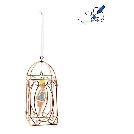 Disney Store Original Tinker Bell Rose Gold Cage Christmas Decoration Ornament