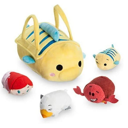 Disney Little Mermaid TSUM TSUM soft bag set 3" Scuttle Flounder Ariel sebastian