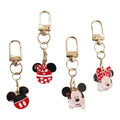 isney Mickey Minnie Mouse 4pc Keychain Collection Holiday Gift Set 6.4x2.1cm