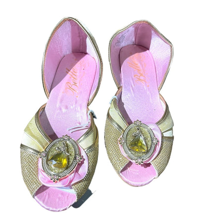 Disney Store Beauty & the Beast Belle Costume Shoes Girls Kid Gold size UK 11/12
