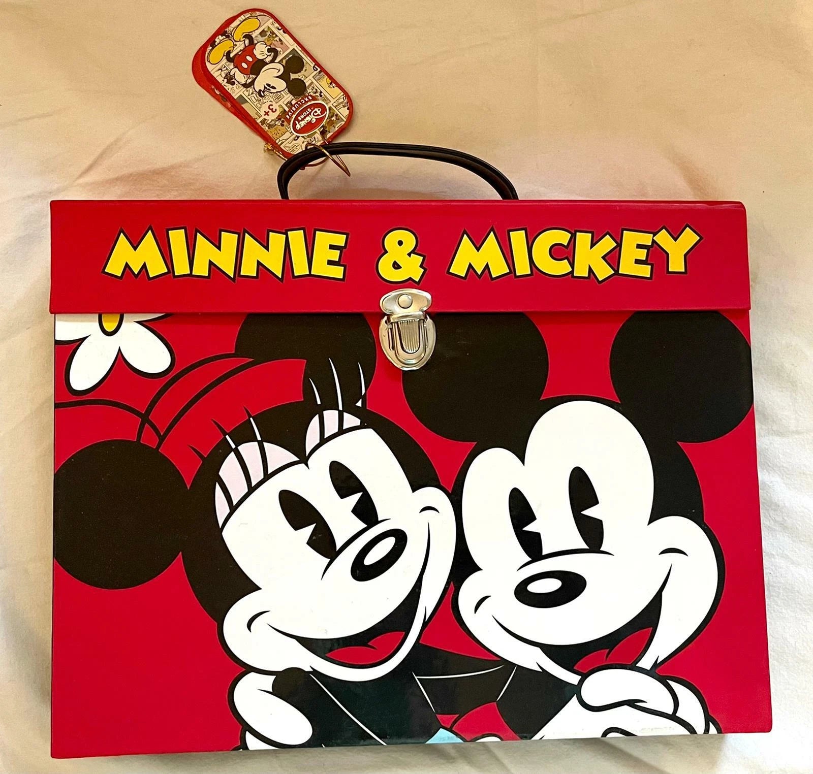Disney Mickey Minnie Mouse 65 pc art kit colouring set comic carry case school