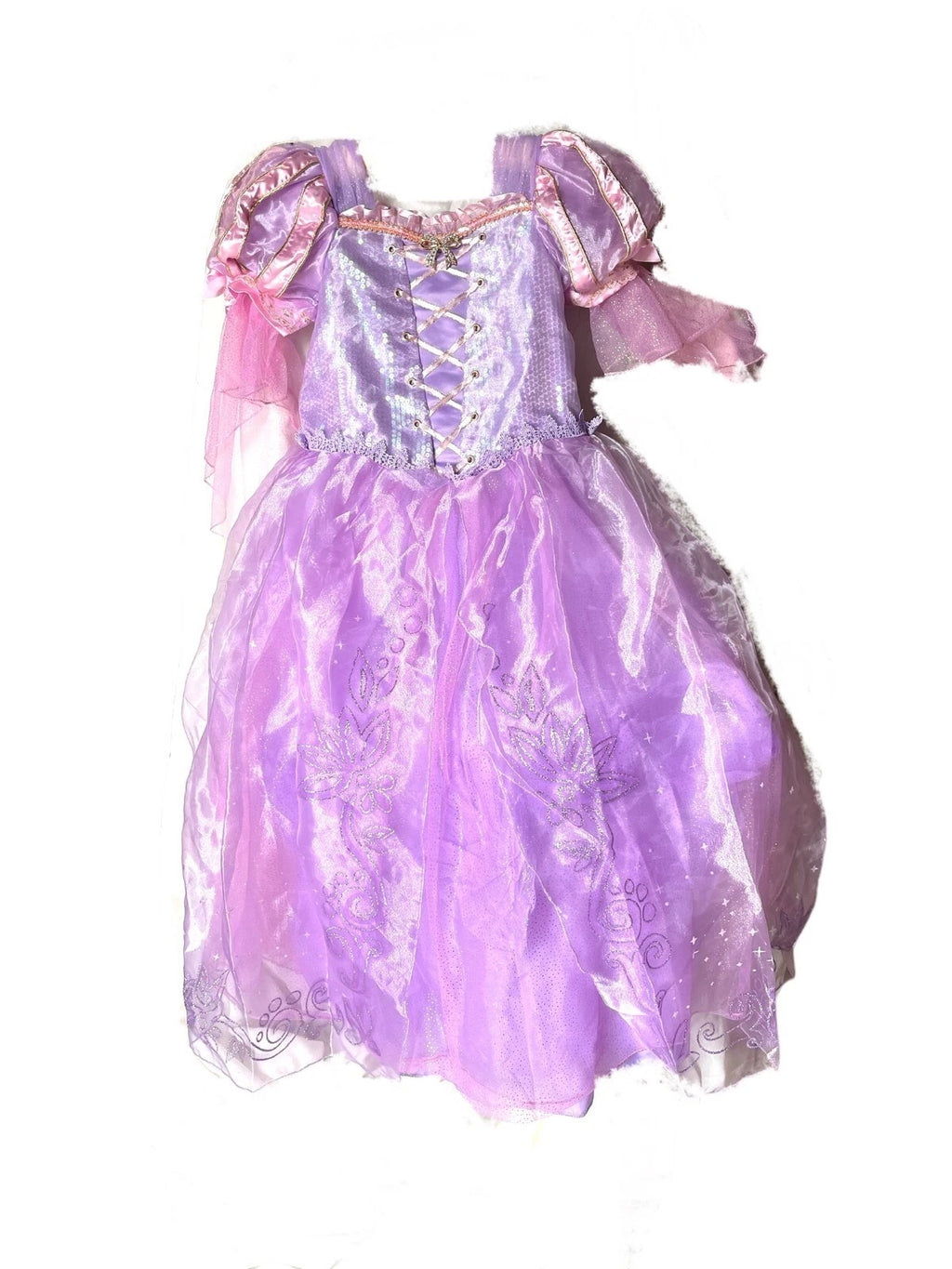 Disney Store Deluxe Tangled Rapunzel costume Dress UK 11/12 kids Girls NEW Tag