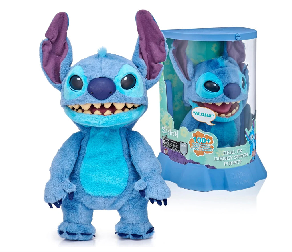 Real FX Disney Stitch Puppet 18''inch Interactive Plush Toy Sounds Realistic