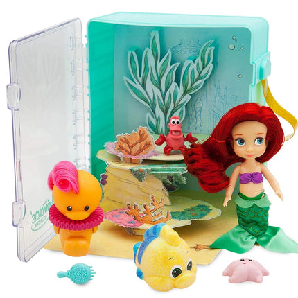Disney Official Store Ariel Mini Micro Animators Doll 6 Piece Toy Play set