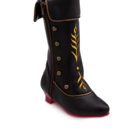 Disney Store official Frozen Anna Boots Black Gold Costume shoes Girls Kids NEW