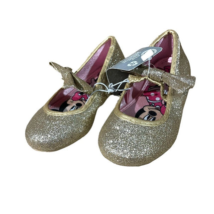 Disney Store Girls Minnie Mouse Gold Glitter formal Shoes Size 7 Eu 24 NEW