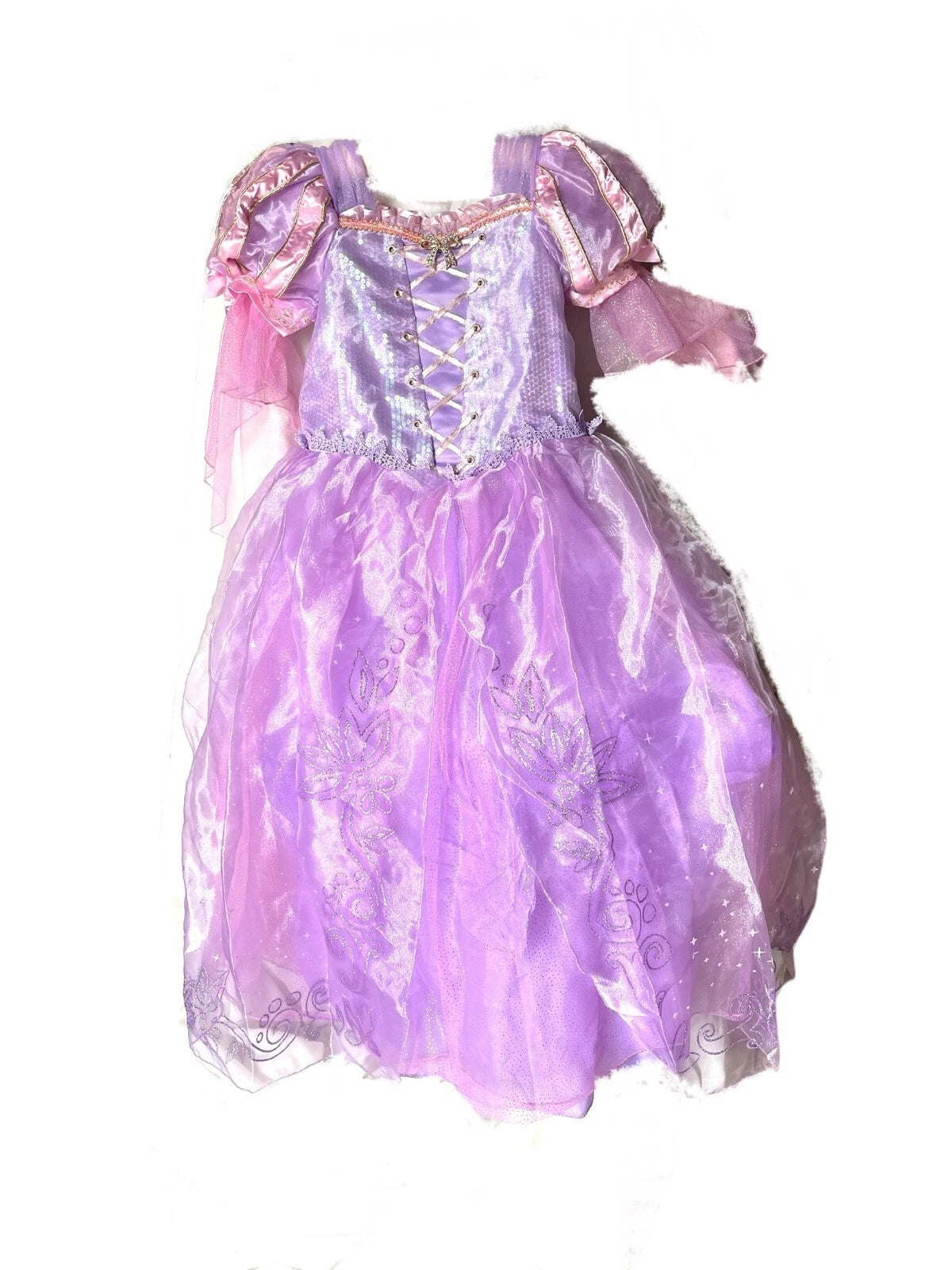 Disney Store Deluxe Tangled Rapunzel costume Dress UK 11/12 kids Girls NEW Tag