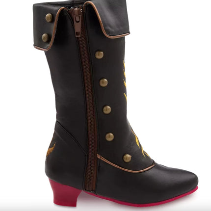 Disney Store official Frozen Anna Boots Black Gold Costume shoes Girls Kids NEW