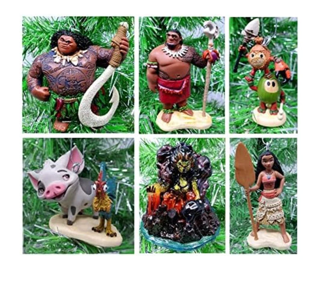 Disney Store official Moana Christmas tree Hanging Ornament set maui hei hei pua