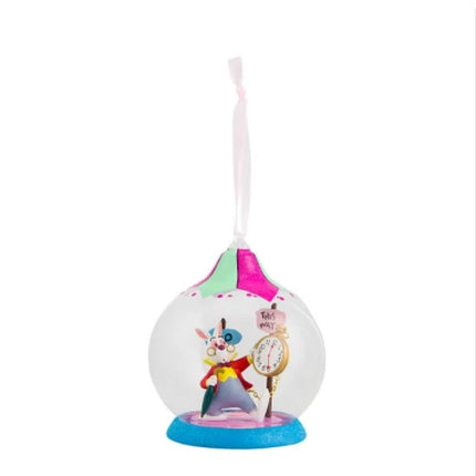 Disney Alice In Wonderland White Rabbit Christmas Hanging Ornament NEW