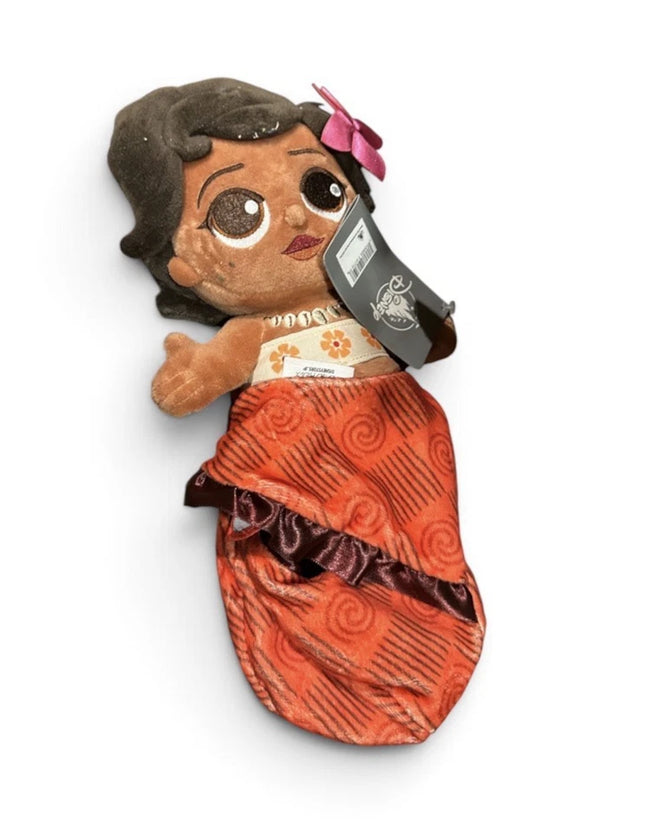 New Tags Disney Store Babies Moana Soft Plush Doll in Pouch Blanket NEW 10''