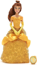 Disney Beauty & The Beast Belle Gold Dress 28cm Classic Doll Figure & Pendant