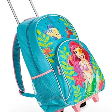 Disney Store official Ariel Little Mermaid Rolling Trolley Backpack New