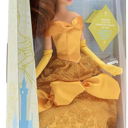 Disney Beauty & The Beast Belle Gold Dress 28cm Classic Doll Figure & Pendant