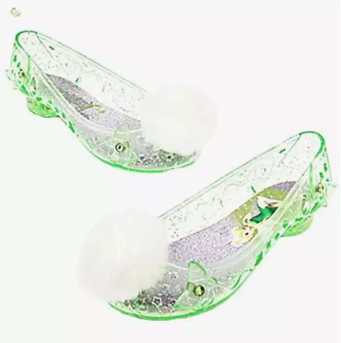 Disney Official Tinker Bell Fairy Costume Shoes for Girls Kids UK 13/1 EU 32/33