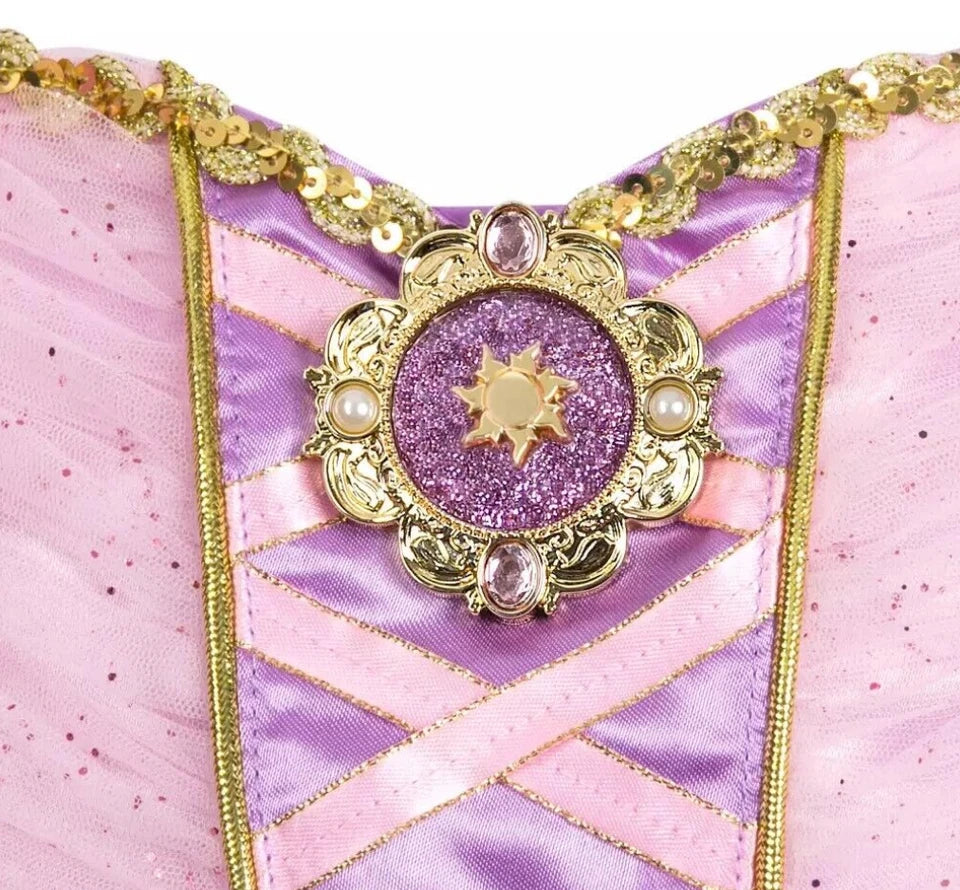 Disney Store Deluxe Tangled Rapunzel costume Dress UK7-8 Girls