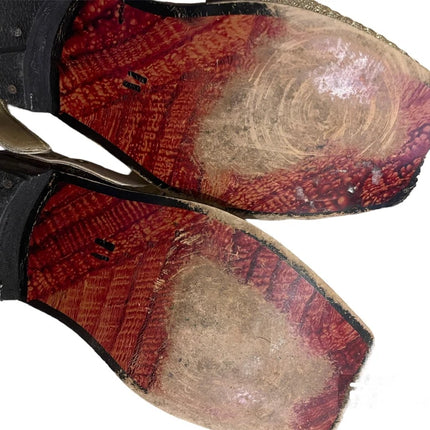 INDIAN WEDDING LEATHER GOLDEN HANDMADE KHUSSA SLIPPER SHOES ALADDIN THEME 9.5