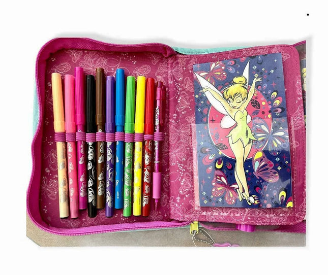 Disney Tinker Bell fairy zip up pencil stationery colour artwork case school
