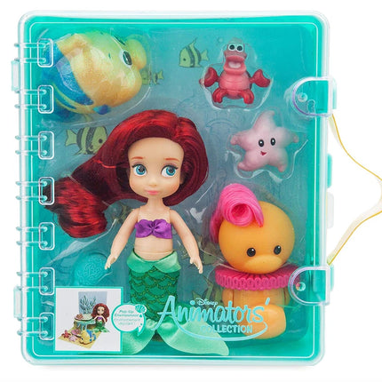 Disney Official Store Ariel Mini Micro Animators Doll 6 Piece Toy Play set