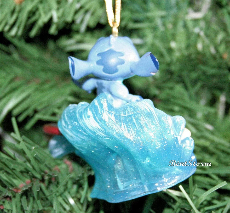 Disney Lilo and Stitch Surfer Stitch Alien Christmas Tree Ornament PVC Holiday