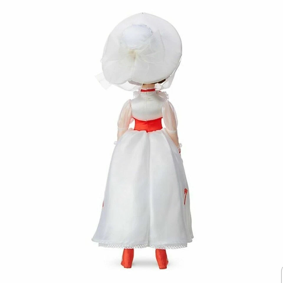 Disney Mary Poppins Iconic White Dress Soft Plush Stuffed Doll Toy 21'' New