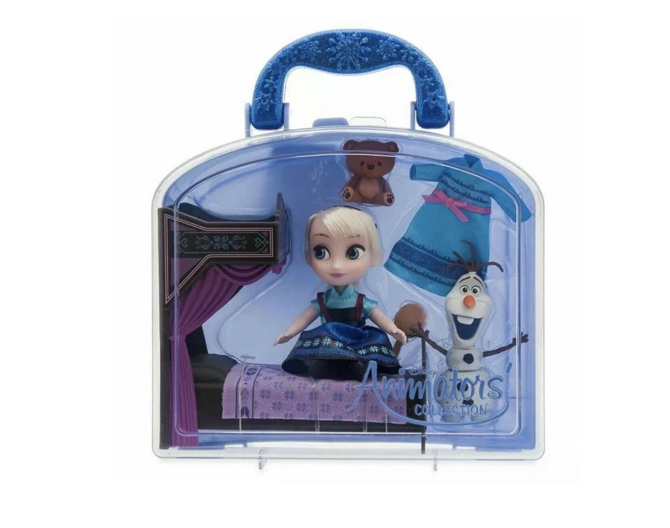 Disney Elsa Animators Collection Mini Doll Play Set w accessories Frozen 5" NEW