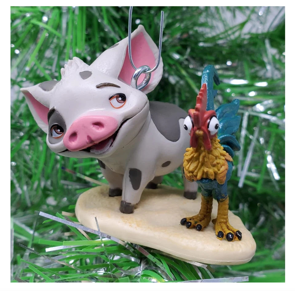 Disney Store official Moana Christmas tree Hanging Ornament set maui hei hei pua