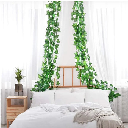 12 pcs 7FT Artificial Ivy Vine Fake Foliage Flower Hanging Leaf Garland Plant