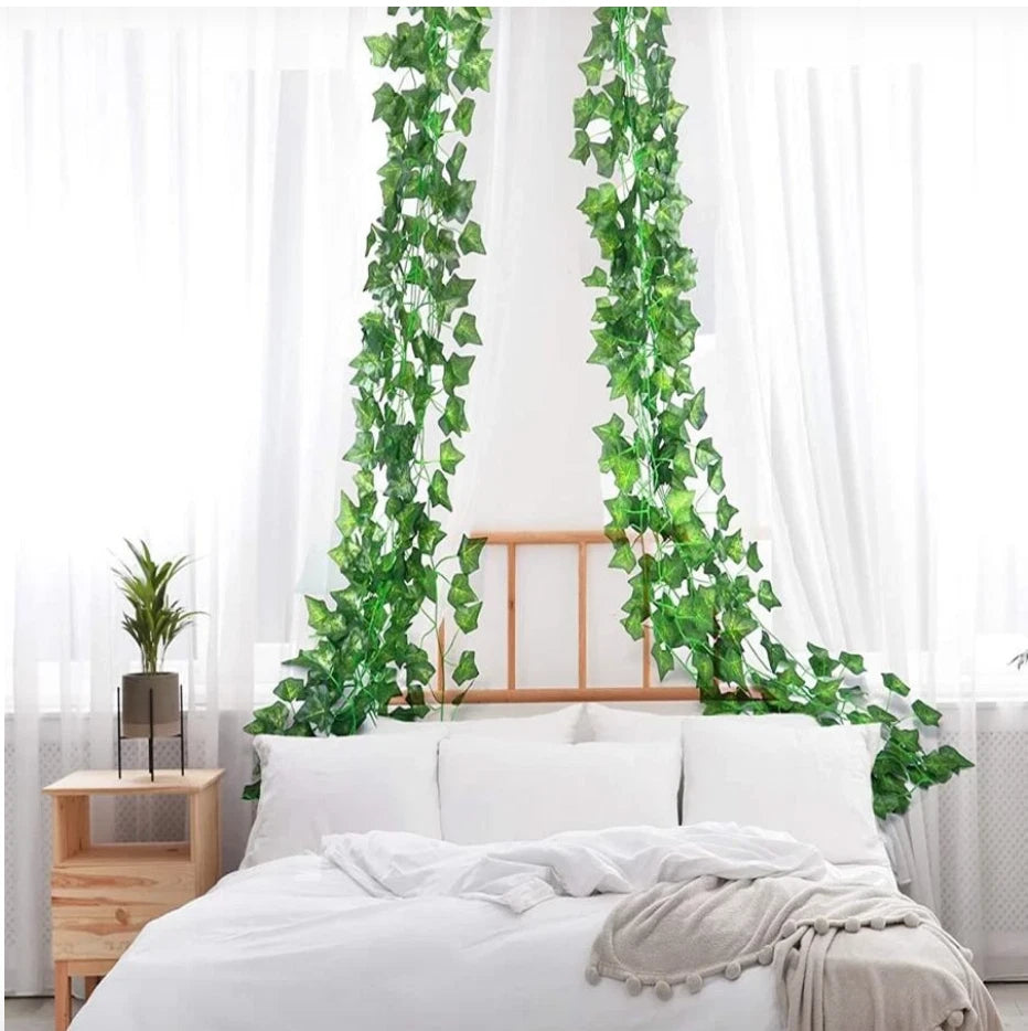 12 pcs 7FT Artificial Ivy Vine Fake Foliage Flower Hanging Leaf Garland Plant